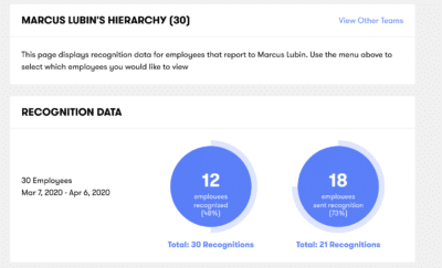 This image shows data for the indirect report