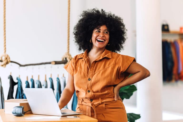 smiling retail employee